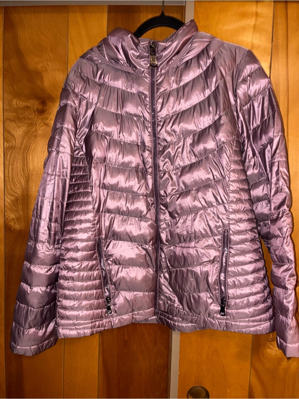 Calvin Klein Shimmery Light Purple Packable Puffer Jacket XXL